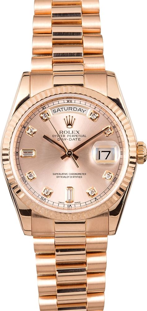 rolex day date rose gold ivory|rolex day date 36 18 ct.